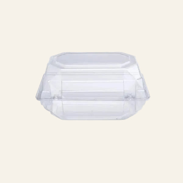 Clear containers on a white background