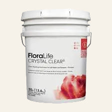Floralife Crystal Clear product container on a white background