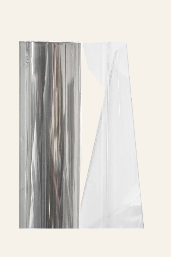 Cellophane wrap on a white background