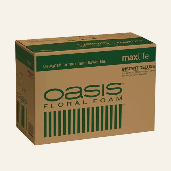 Box of Oasis Floral Foam with green text on a white background