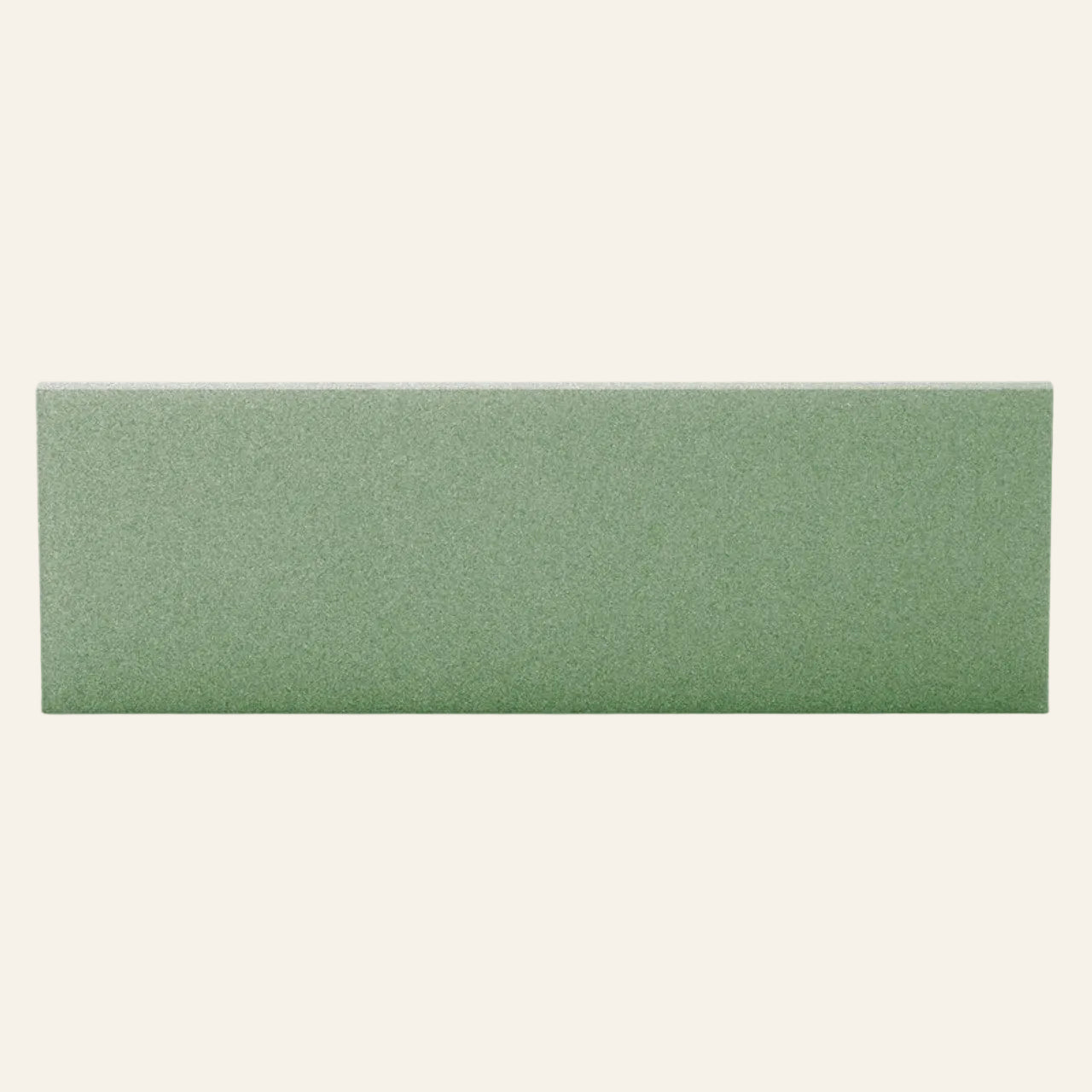 Rectangular green foam on a white background