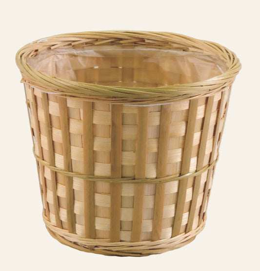 Woven basket on a white background