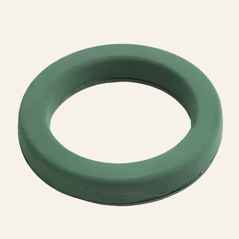 Green floral wreath on a white background