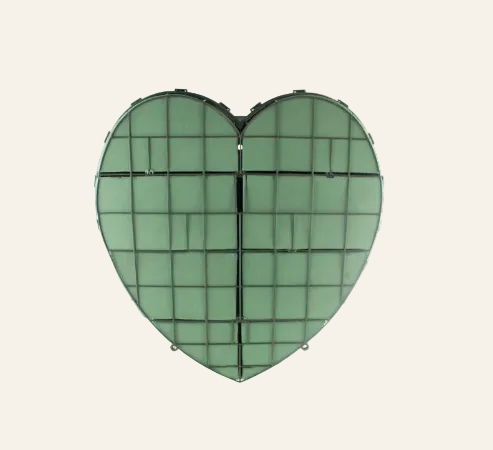 Heart-shaped green wreath on a white background