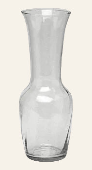Clear glass vase on a white background
