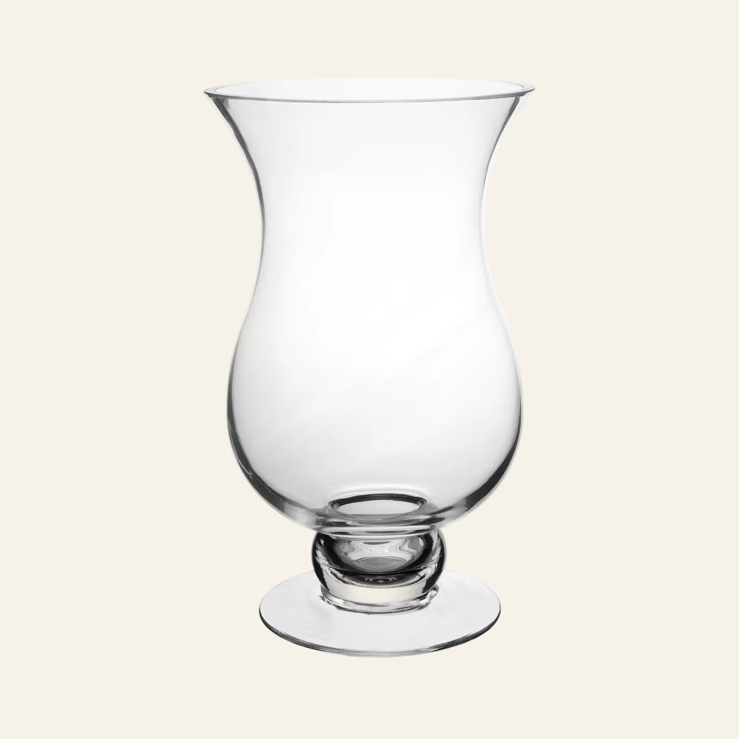 Clear glass vase on a white background