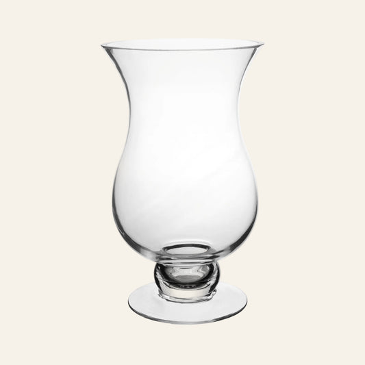 Clear glass vase on a white background