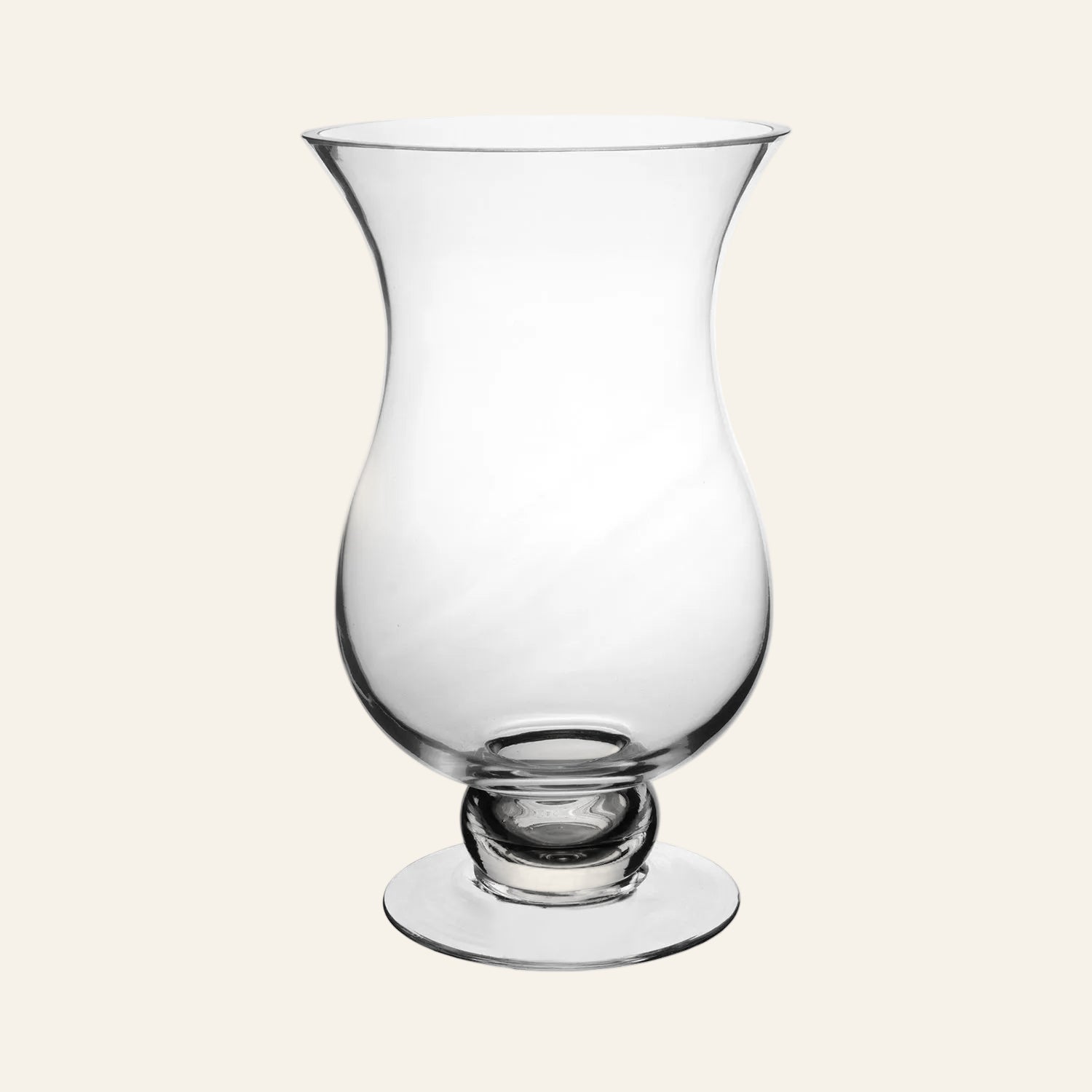 Clear glass vase on a white background