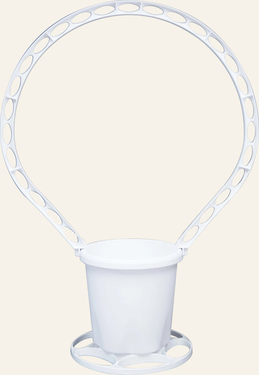 WHITE ROUND BASKET - CASE/24