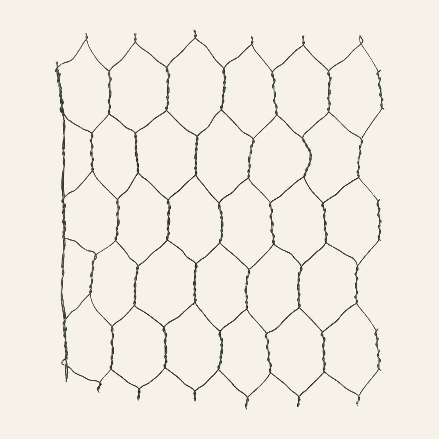 Hexagonal wire mesh on a white background