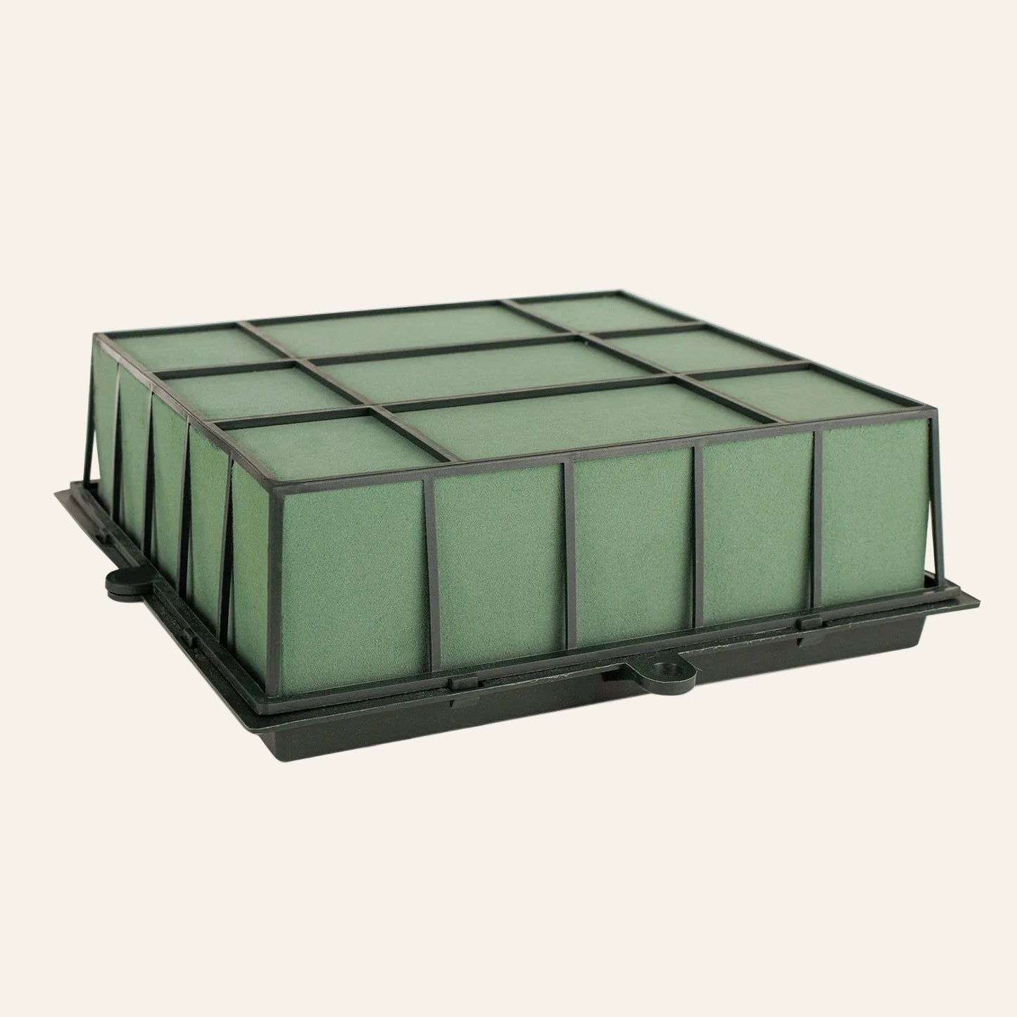 Green Aquafoam cage on a white background