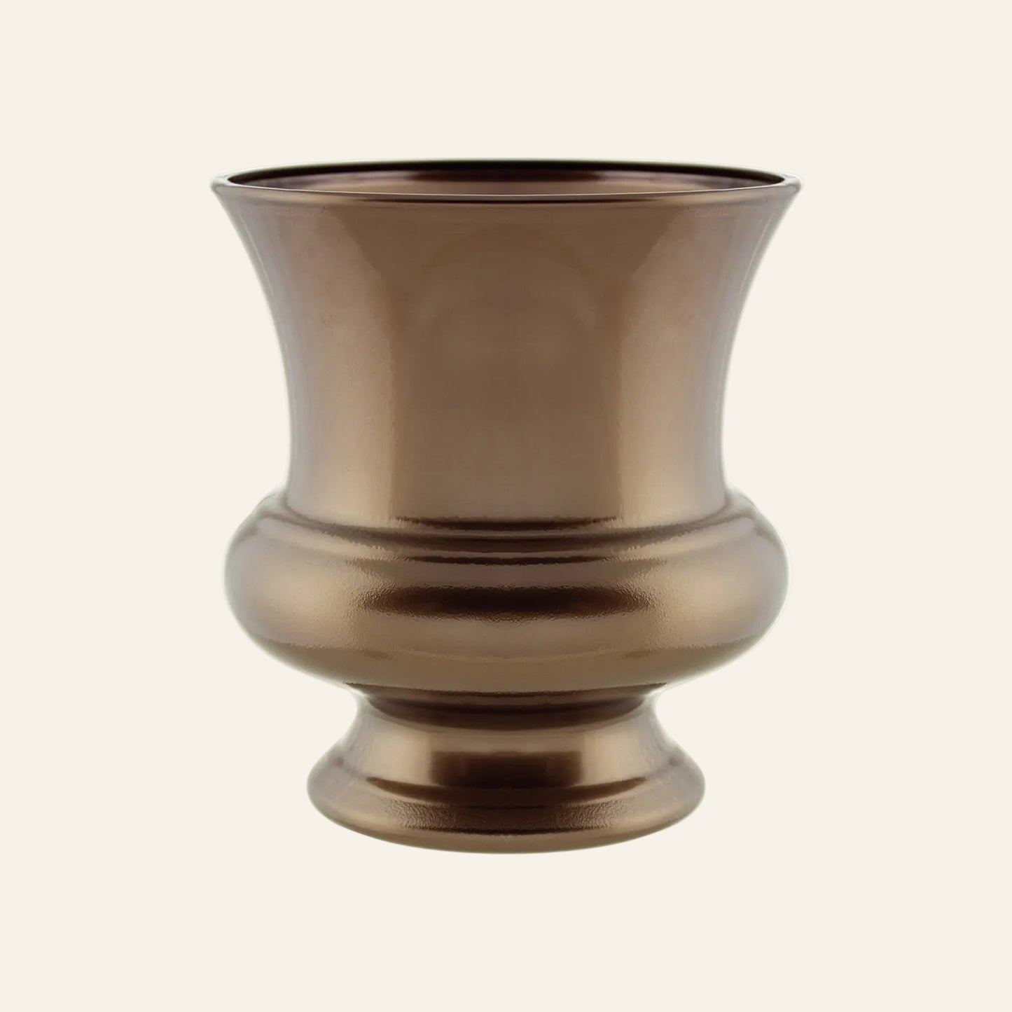 Bronze-colored vase on a white background