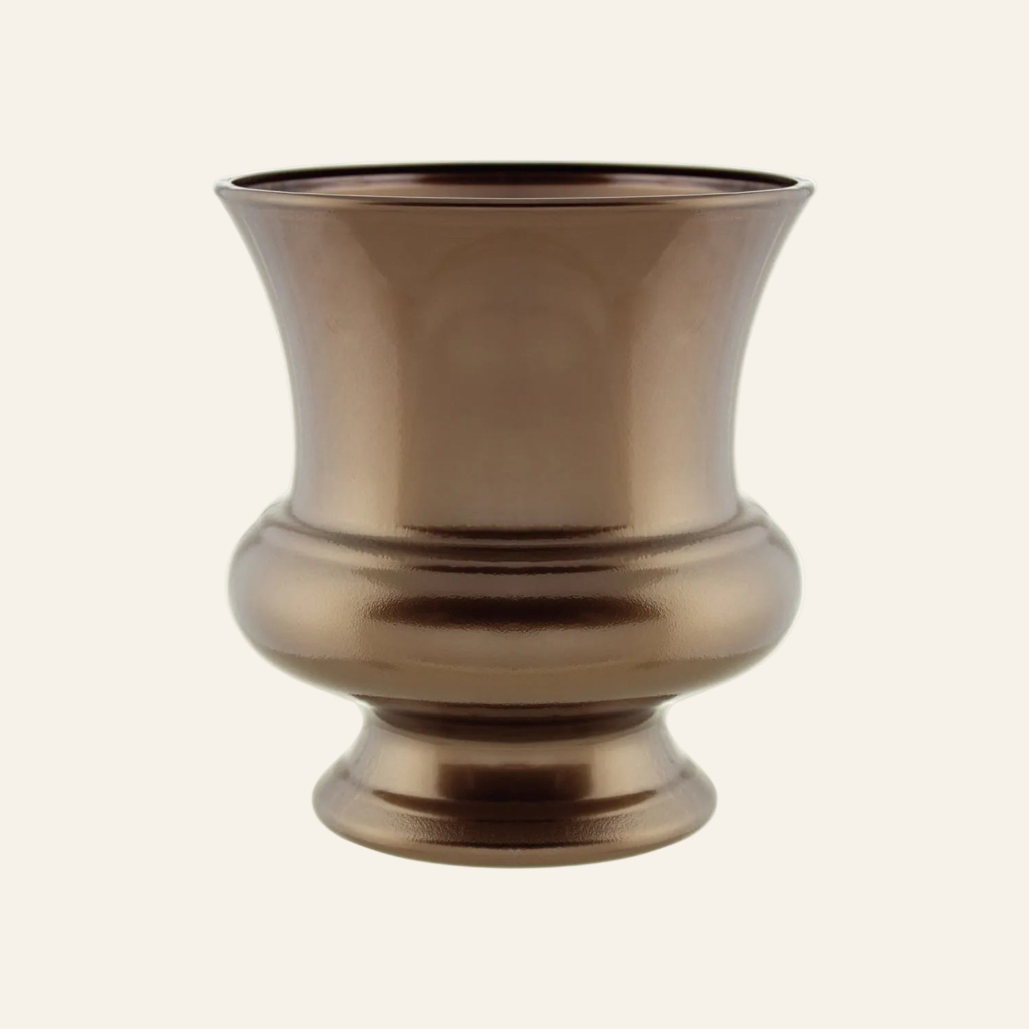 Bronze-colored vase on a white background