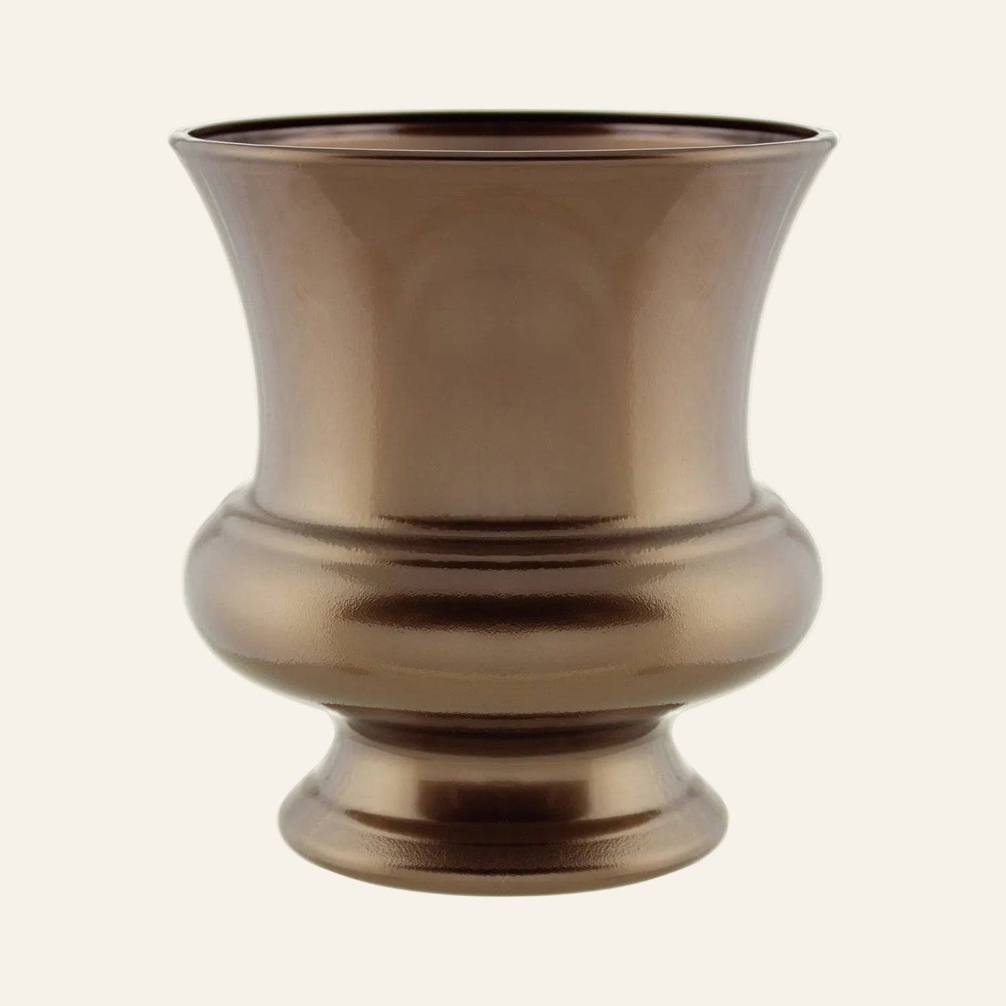 Bronze-colored vase on a white background