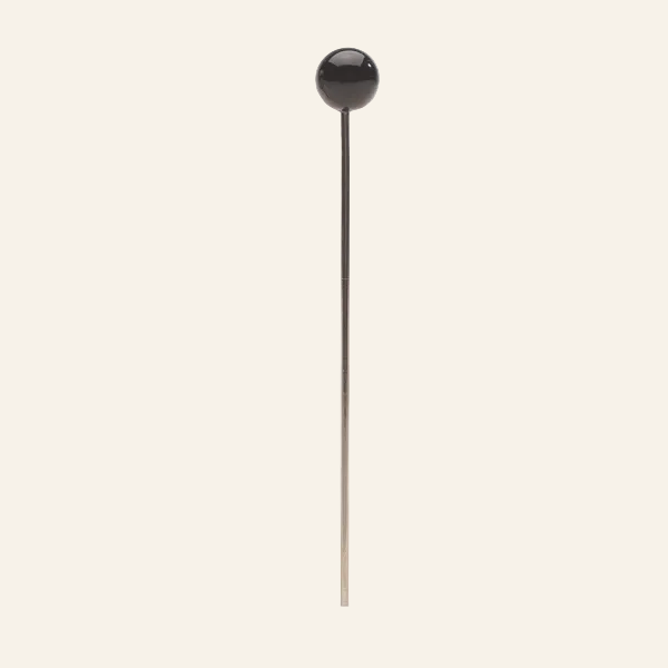 Black pin against a white background