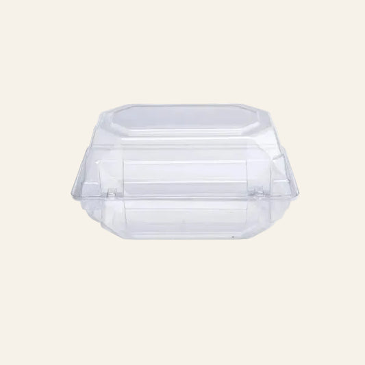 Clear containers on a white background