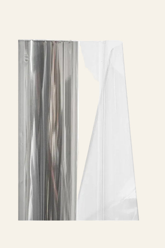 Cellophane wrap on a white background