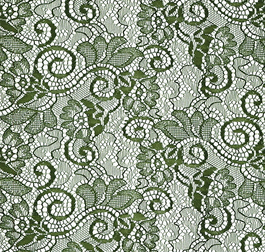 Green lace pattern on a white background