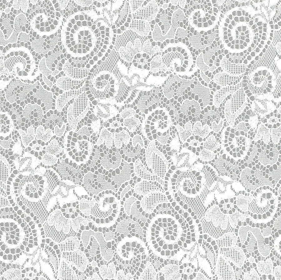 White lace pattern on a white background