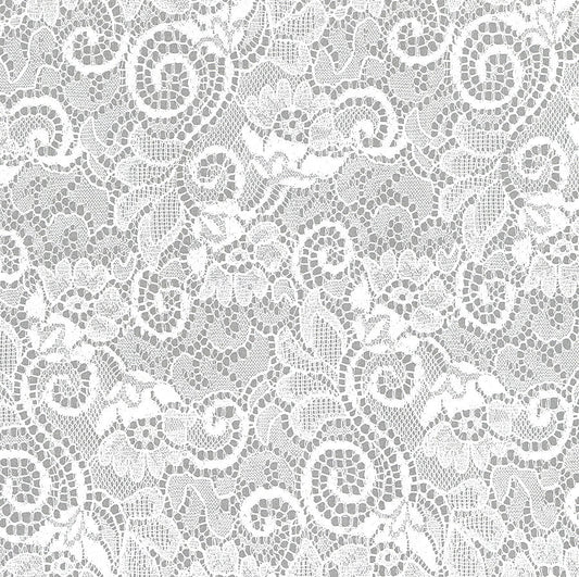 White lace pattern on a white background